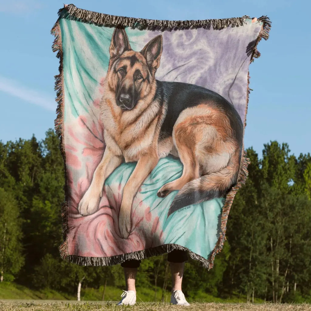 German Shepherd Pastel Tie Dye Blanket - The Pawsitive Initiative