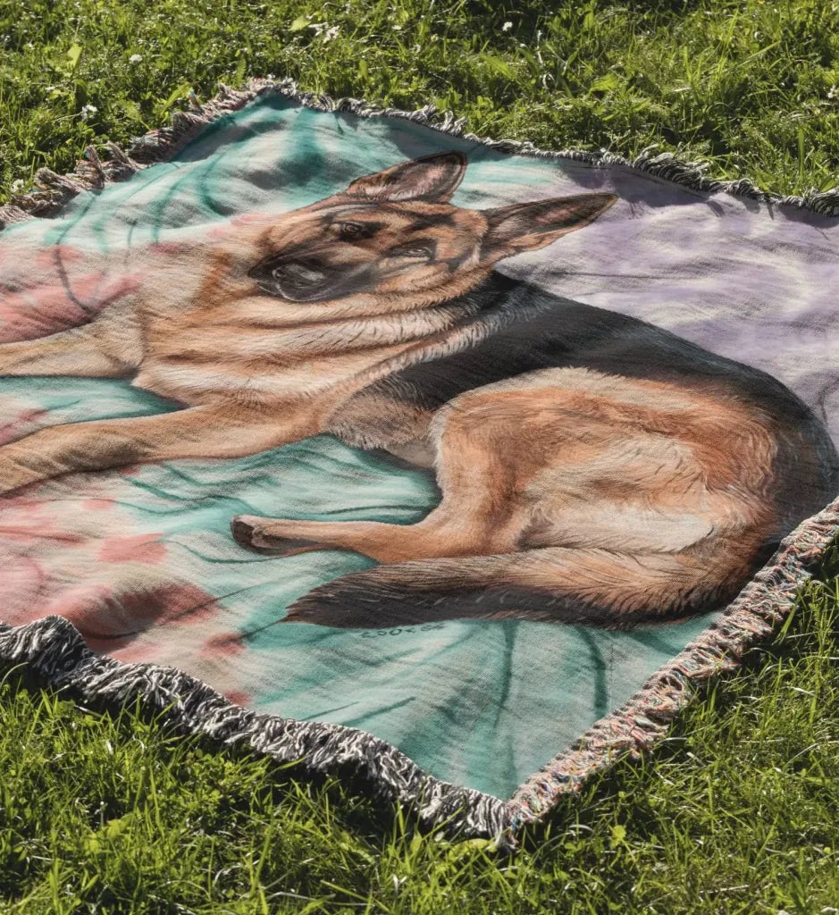 German Shepherd Pastel Tie Dye Blanket - The Pawsitive Initiative