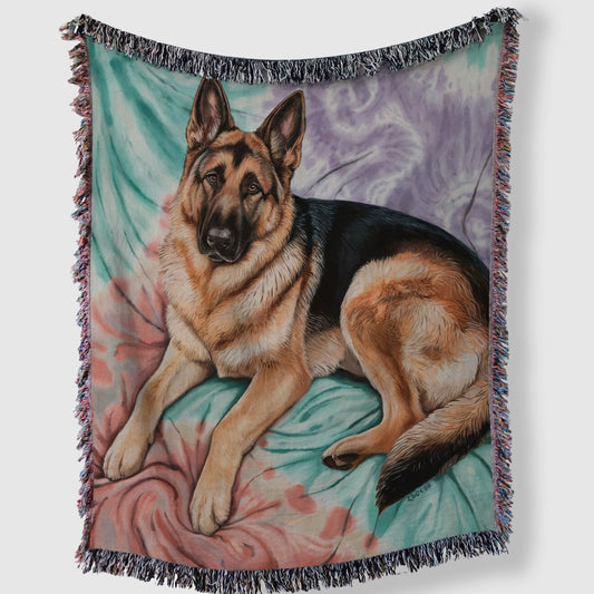 German Shepherd Pastel Tie Dye Blanket - The Pawsitive Initiative