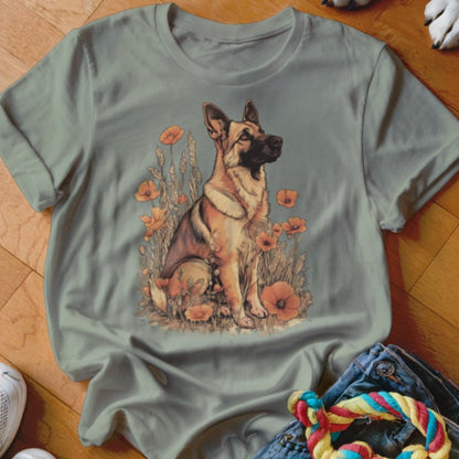 German Shepherd Poppy Field Shirt - The Pawsitive Initiative