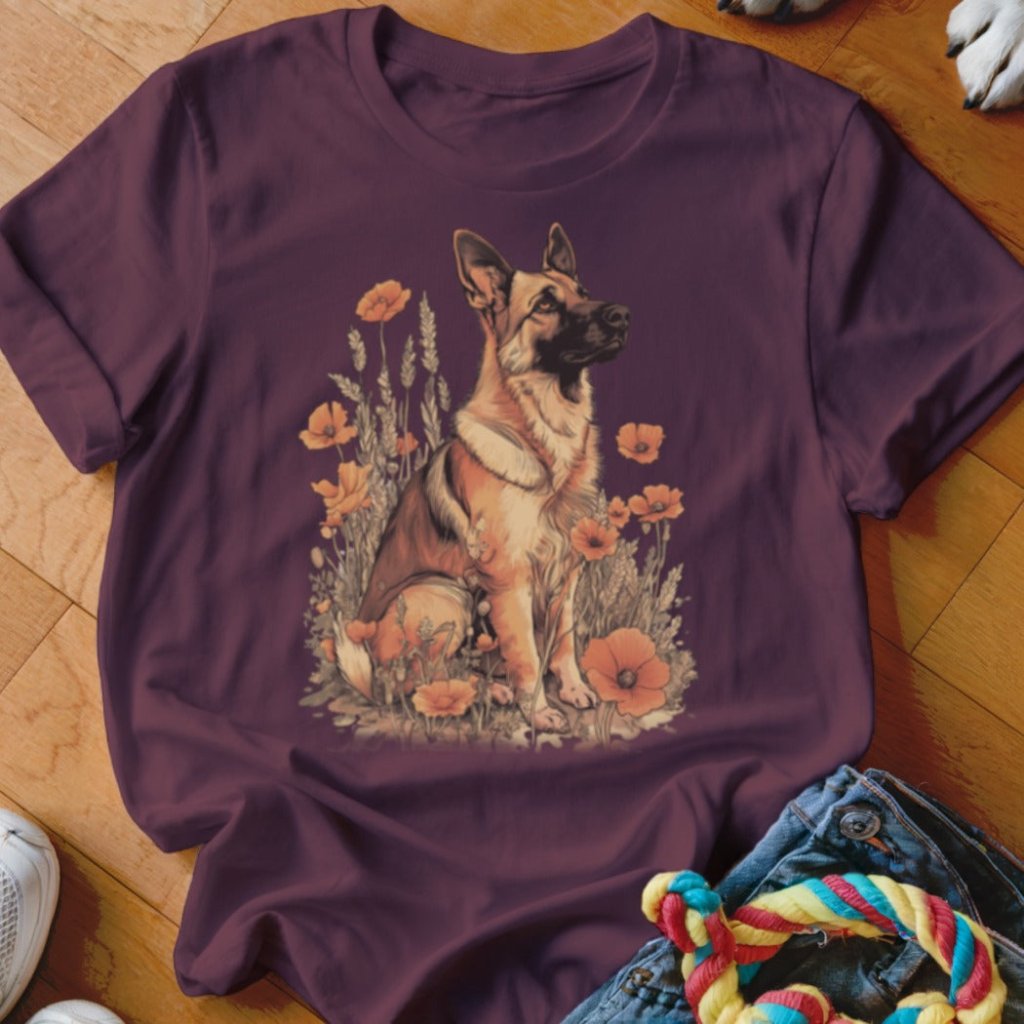 German Shepherd Poppy Field Shirt - The Pawsitive Initiative