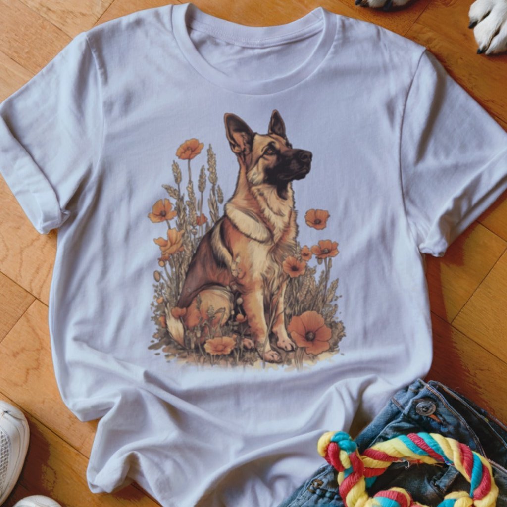 German Shepherd Poppy Field Shirt - The Pawsitive Initiative