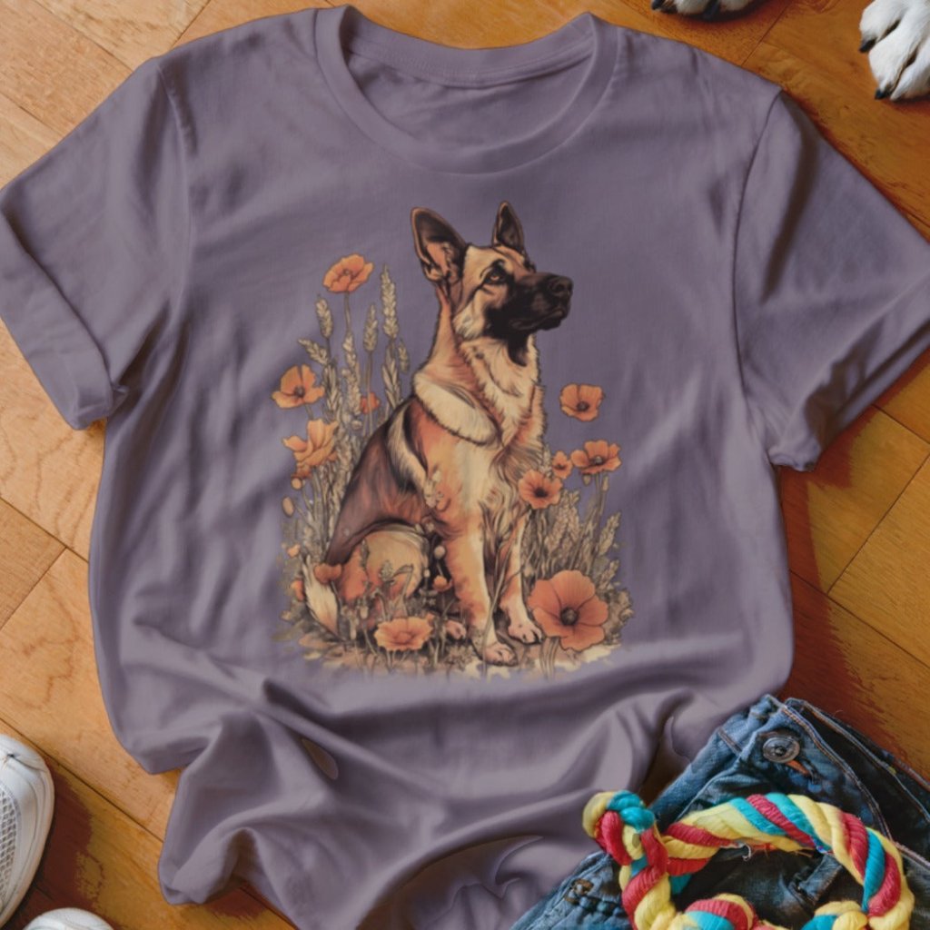 German Shepherd Poppy Field Shirt - The Pawsitive Initiative