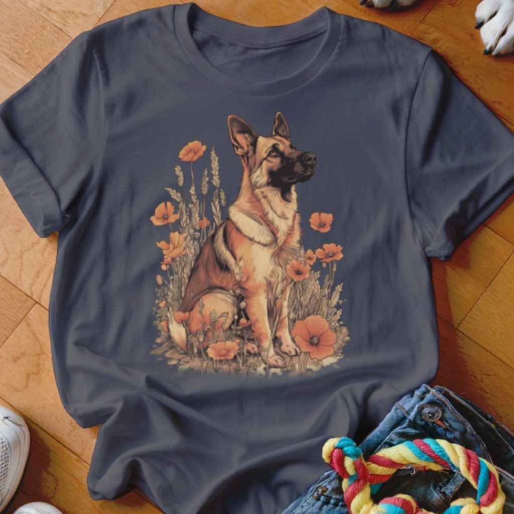 German Shepherd Poppy Field Shirt - The Pawsitive Initiative