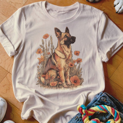 German Shepherd Poppy Field Shirt - The Pawsitive Initiative