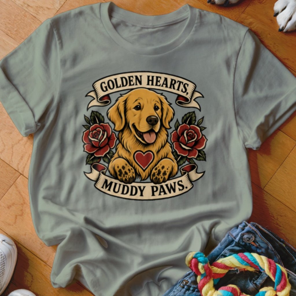 Golden Hearts, Muddy Paws Shirt - The Pawsitive Initiative