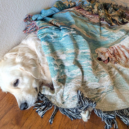 Golden Retriever on the Beach Blanket - The Pawsitive Initiative