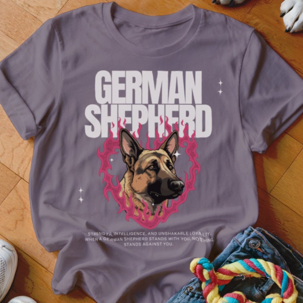 GSD Flaming Heart Shirt - The Pawsitive Initiative