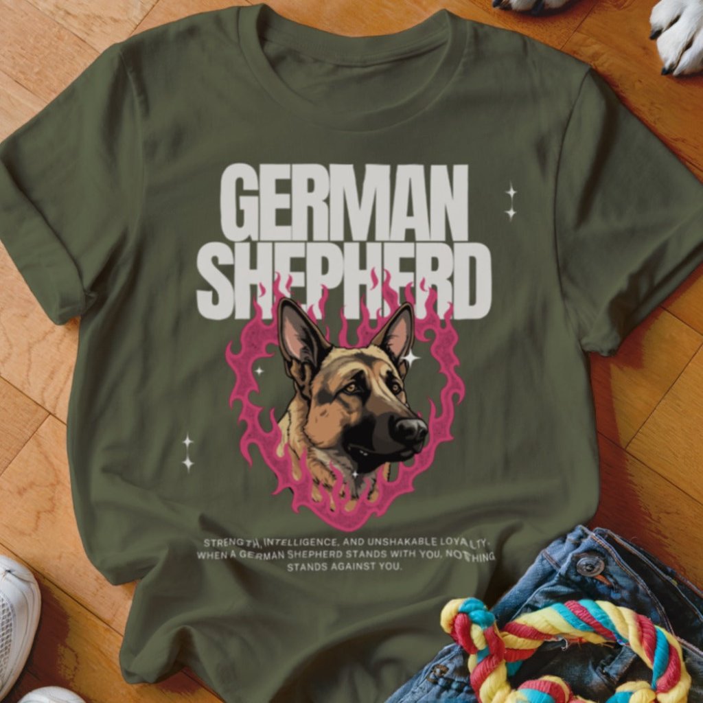 GSD Flaming Heart Shirt - The Pawsitive Initiative