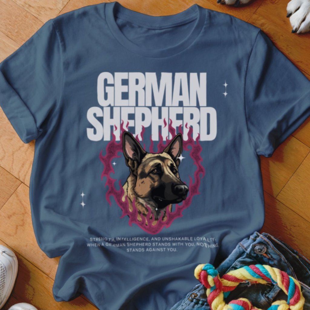 GSD Flaming Heart Shirt - The Pawsitive Initiative