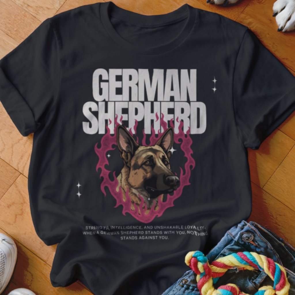 GSD Flaming Heart Shirt - The Pawsitive Initiative
