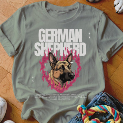 GSD Flaming Heart Shirt - The Pawsitive Initiative