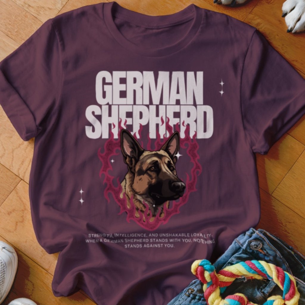 GSD Flaming Heart Shirt - The Pawsitive Initiative