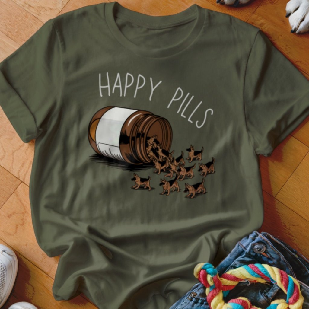 GSD Happy Pills Shirt - The Pawsitive Initiative