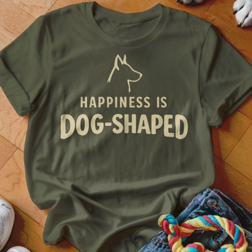 Happiness is Dog-Shaped Shirt - The Pawsitive Initiative