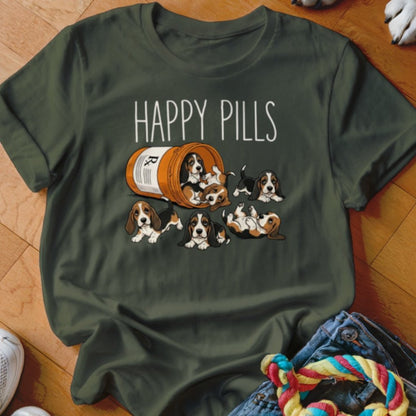 Happy Pills Basset Hound Shirt - The Pawsitive Initiative