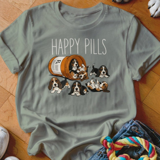 Happy Pills Basset Hound Shirt - The Pawsitive Initiative