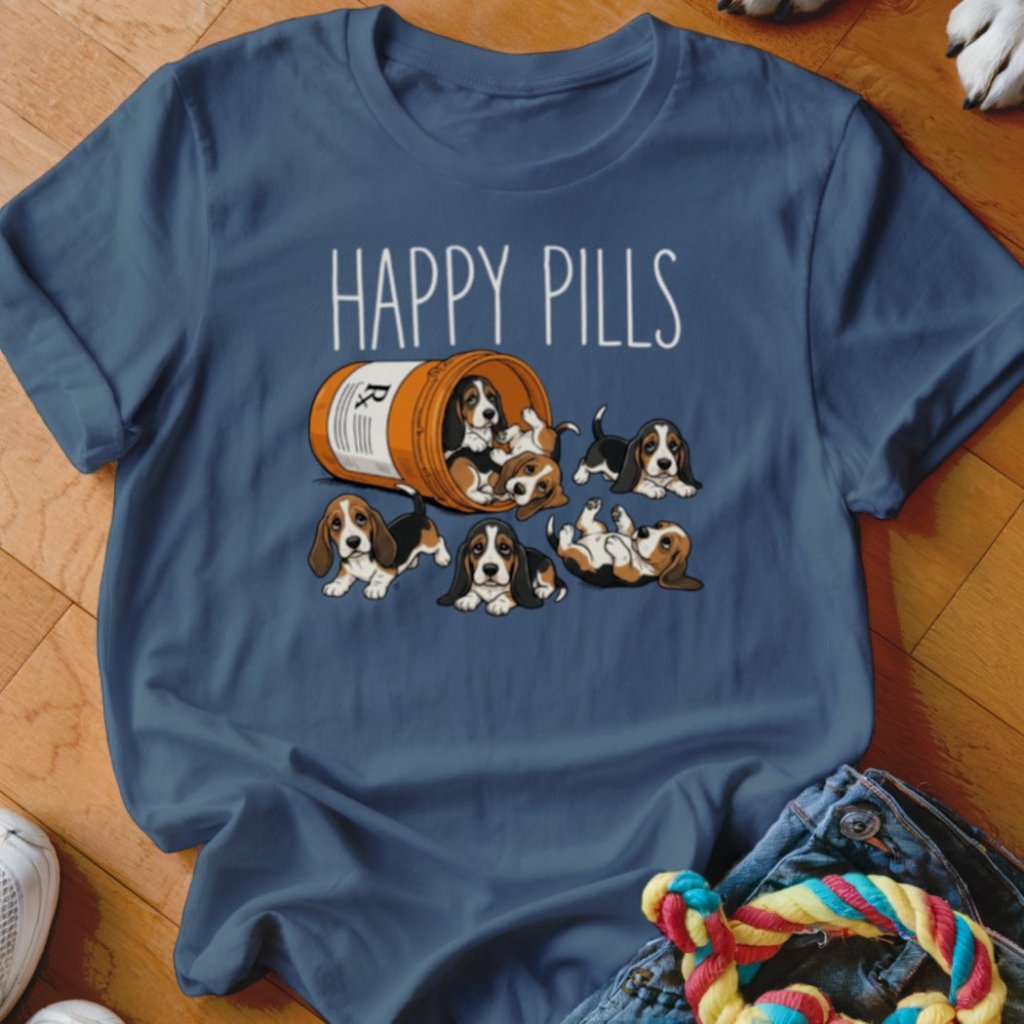 Happy Pills Basset Hound Shirt - The Pawsitive Initiative