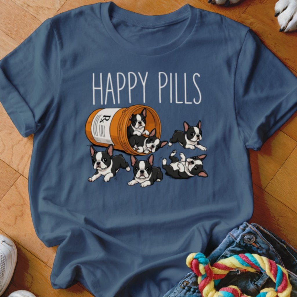 Happy Pills Boston Terrier Shirt - The Pawsitive Initiative