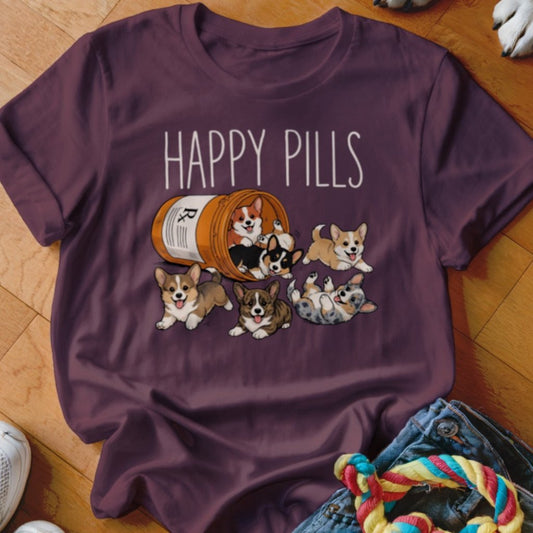 Happy Pills Corgi Shirt - The Pawsitive Initiative
