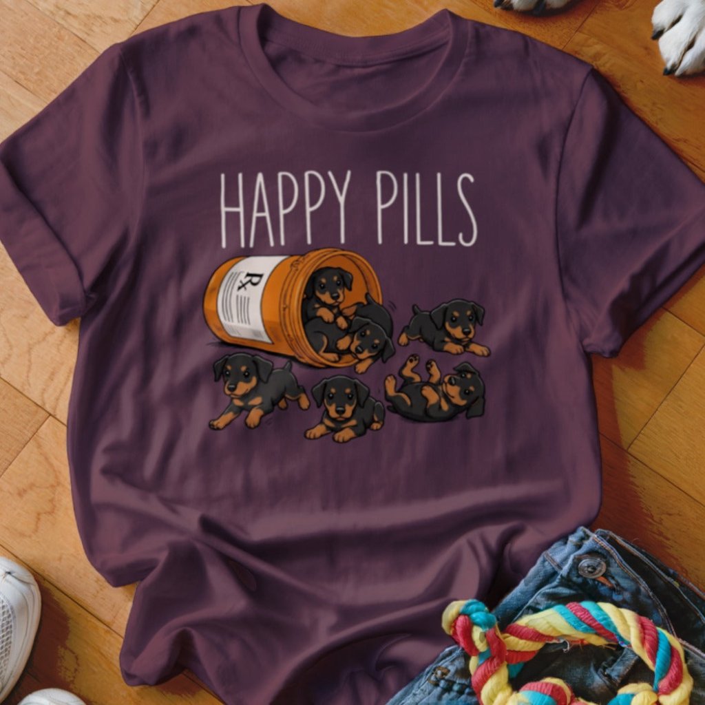 Happy Pills Doberman Shirt - The Pawsitive Initiative