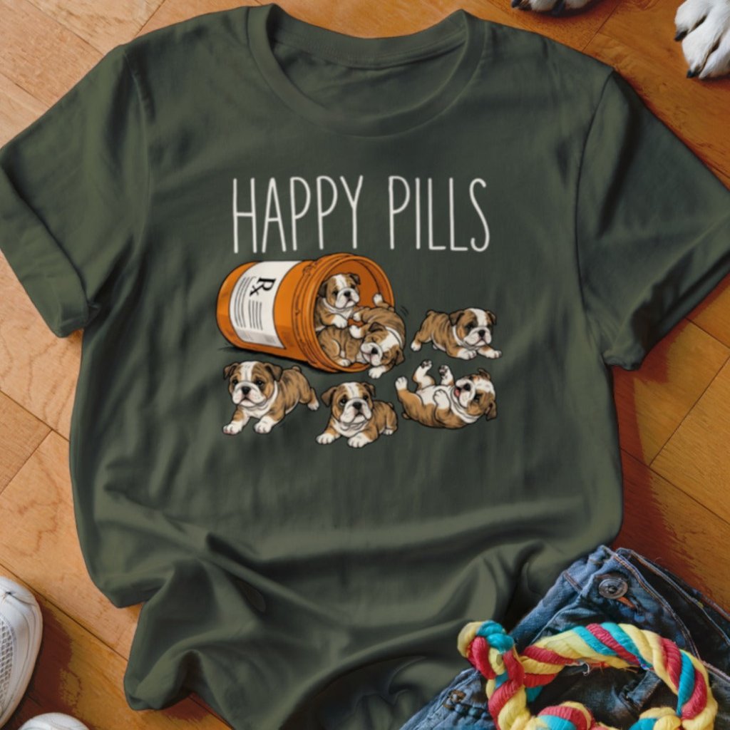 Happy Pills English Bulldog Shirt - The Pawsitive Initiative