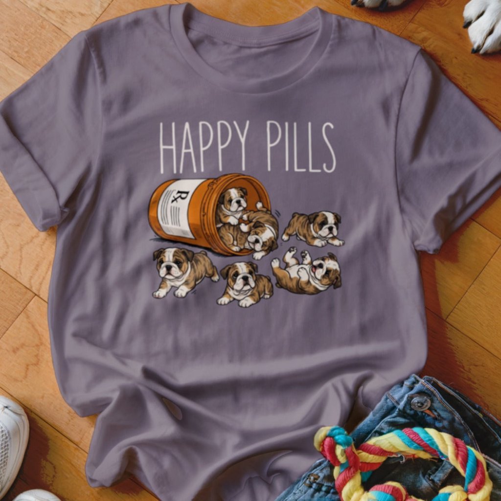 Happy Pills English Bulldog Shirt - The Pawsitive Initiative