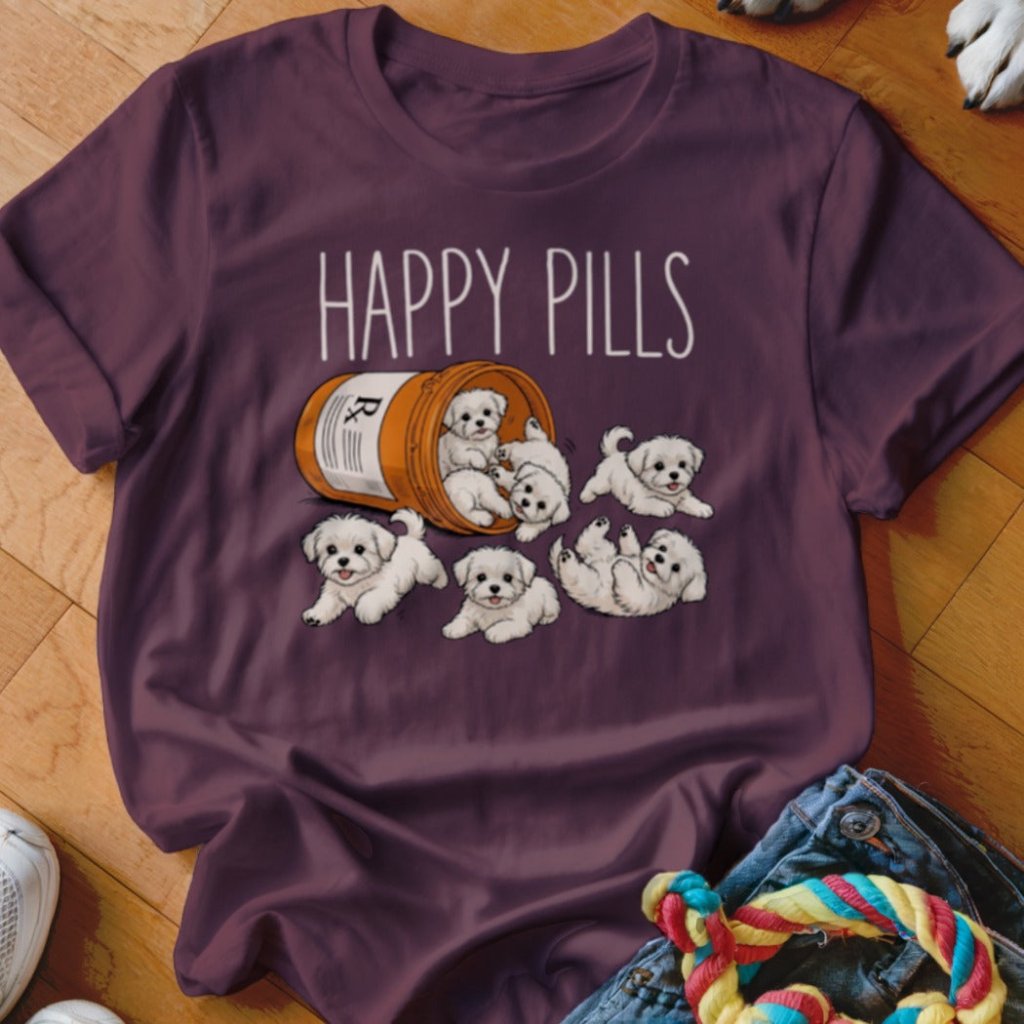 Happy Pills Maltese Shirt - The Pawsitive Initiative