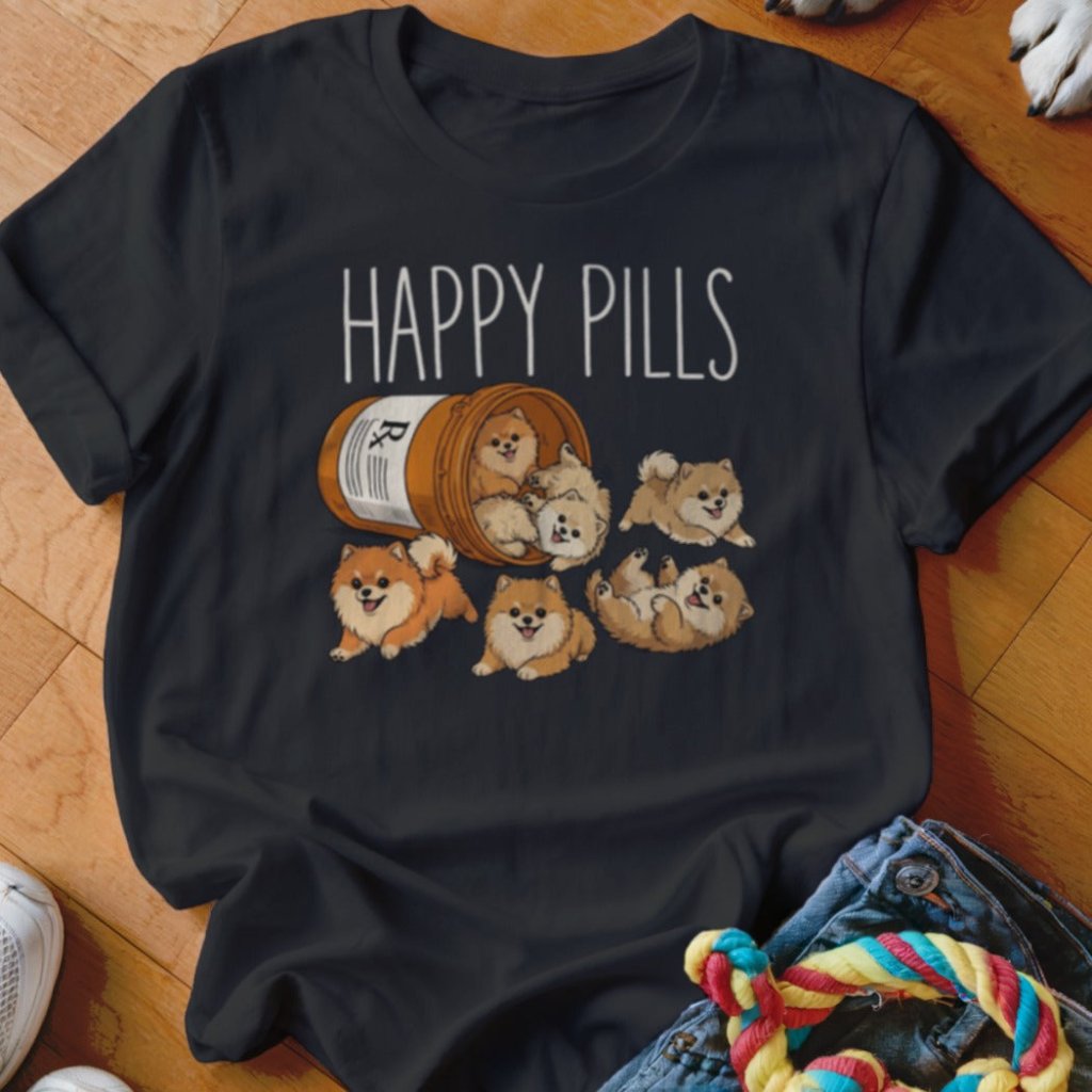 Happy Pills Pomeranian Shirt - The Pawsitive Initiative