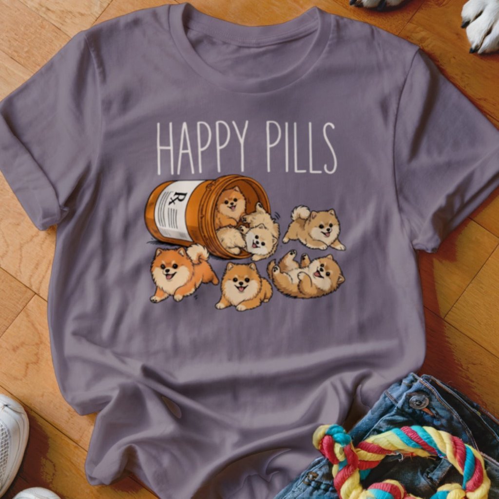 Happy Pills Pomeranian Shirt - The Pawsitive Initiative