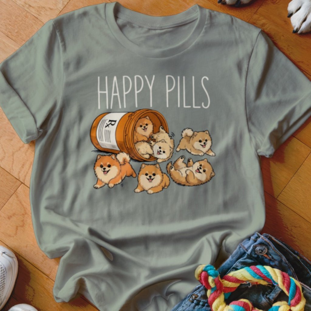 Happy Pills Pomeranian Shirt - The Pawsitive Initiative