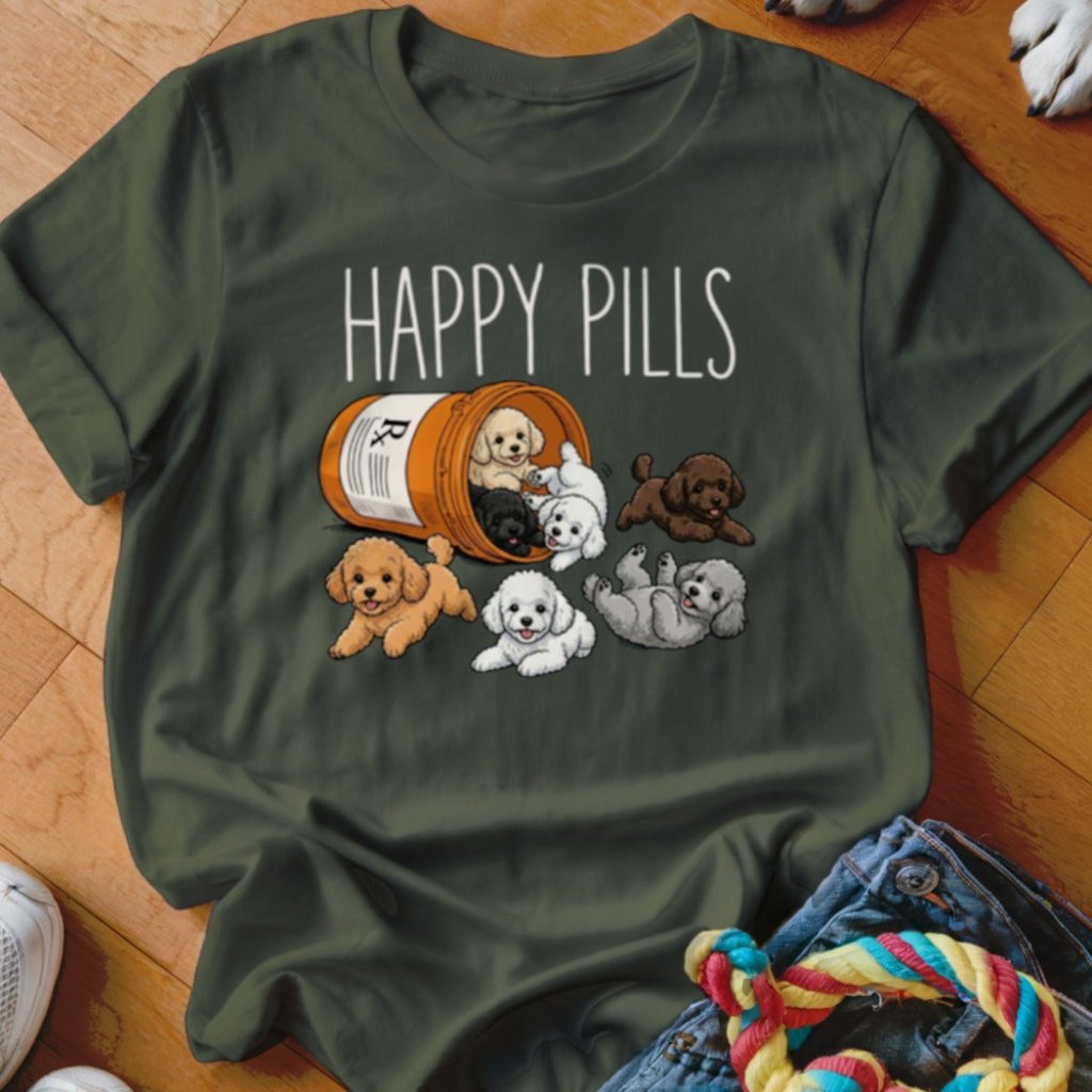 Happy Pills Poodle Shirt - The Pawsitive Initiative