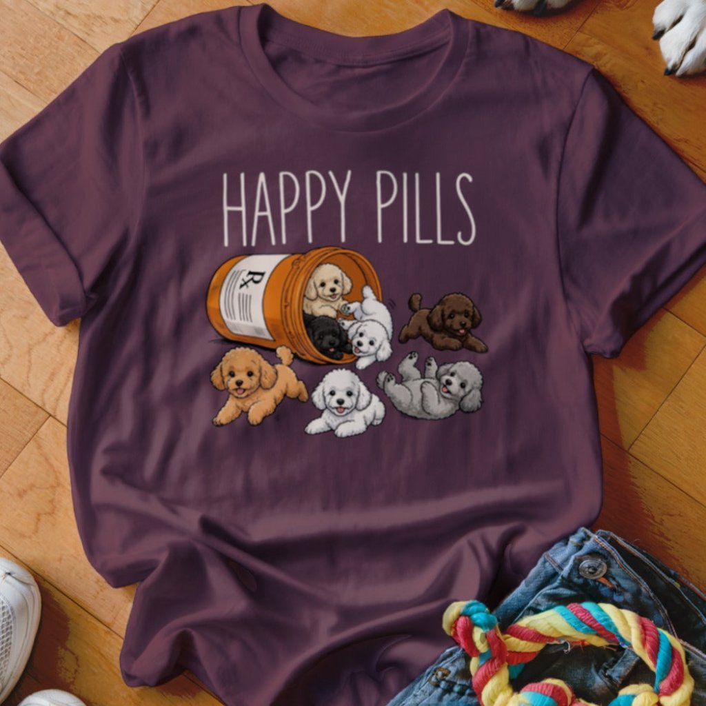 Happy Pills Poodle Shirt - The Pawsitive Initiative