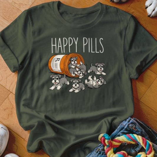 Happy Pills Schnauzer Shirt - The Pawsitive Initiative