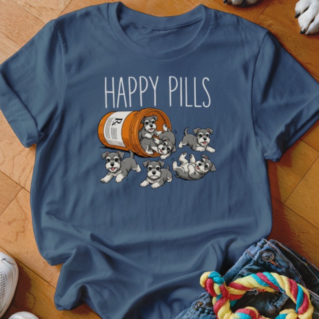 Happy Pills Schnauzer Shirt - The Pawsitive Initiative