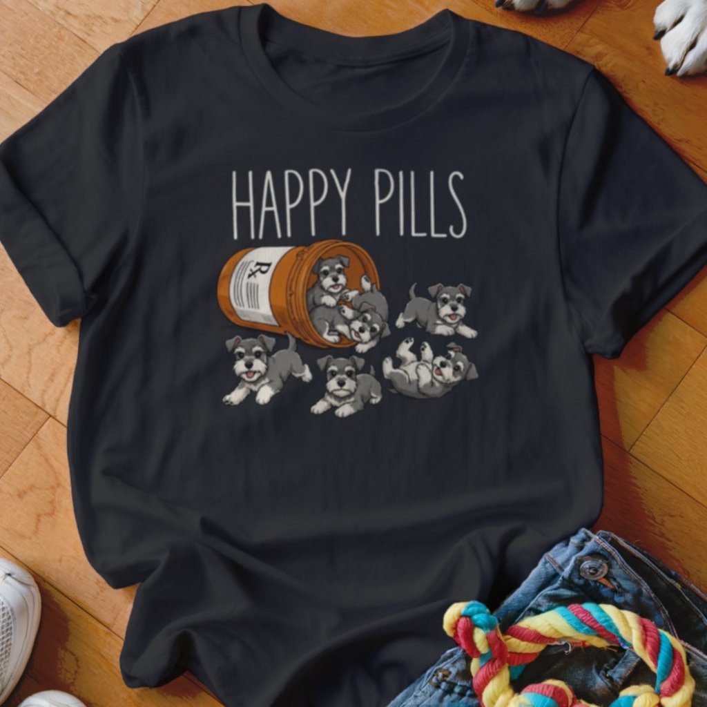 Happy Pills Schnauzer Shirt - The Pawsitive Initiative