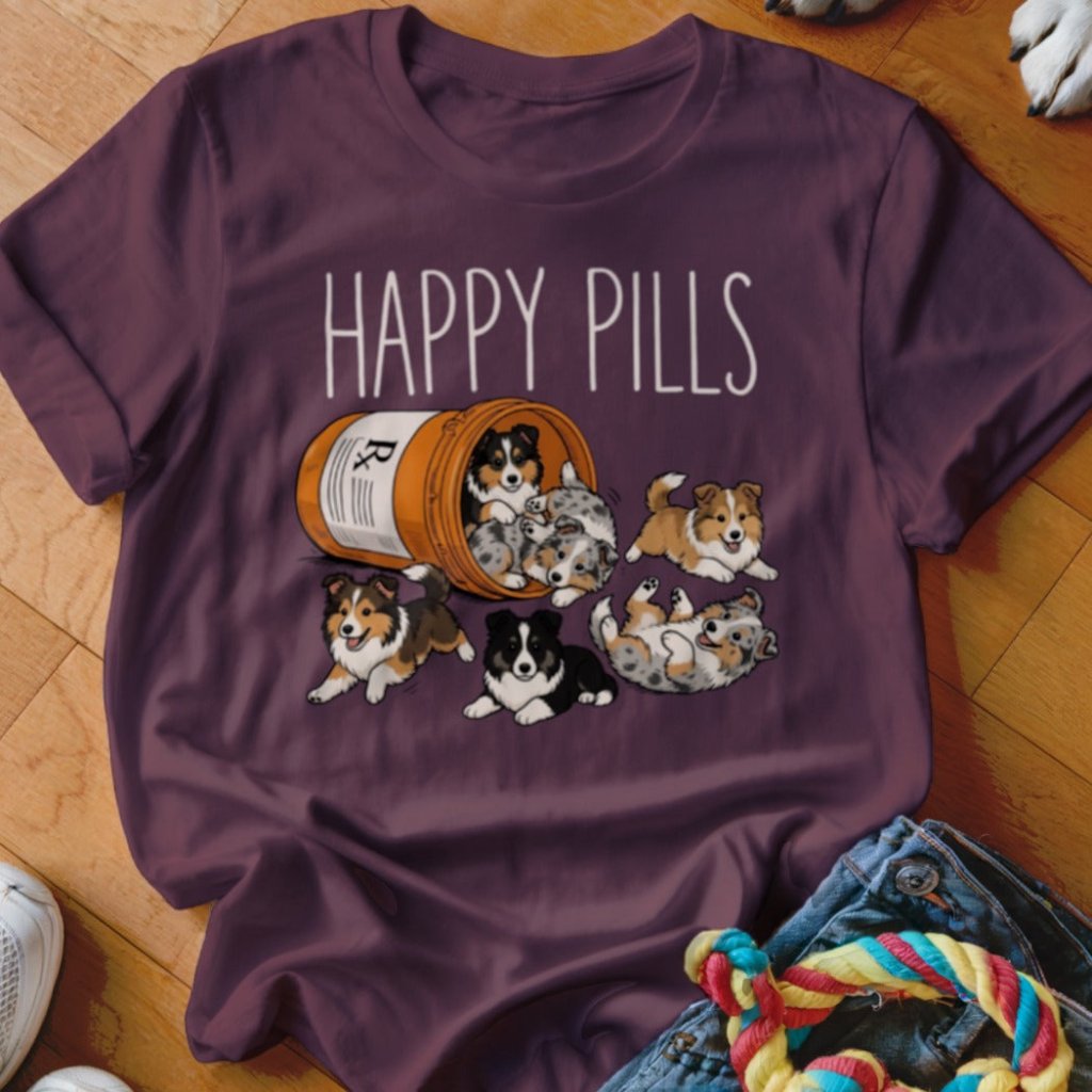 Happy Pills Sheltie Shirt - The Pawsitive Initiative