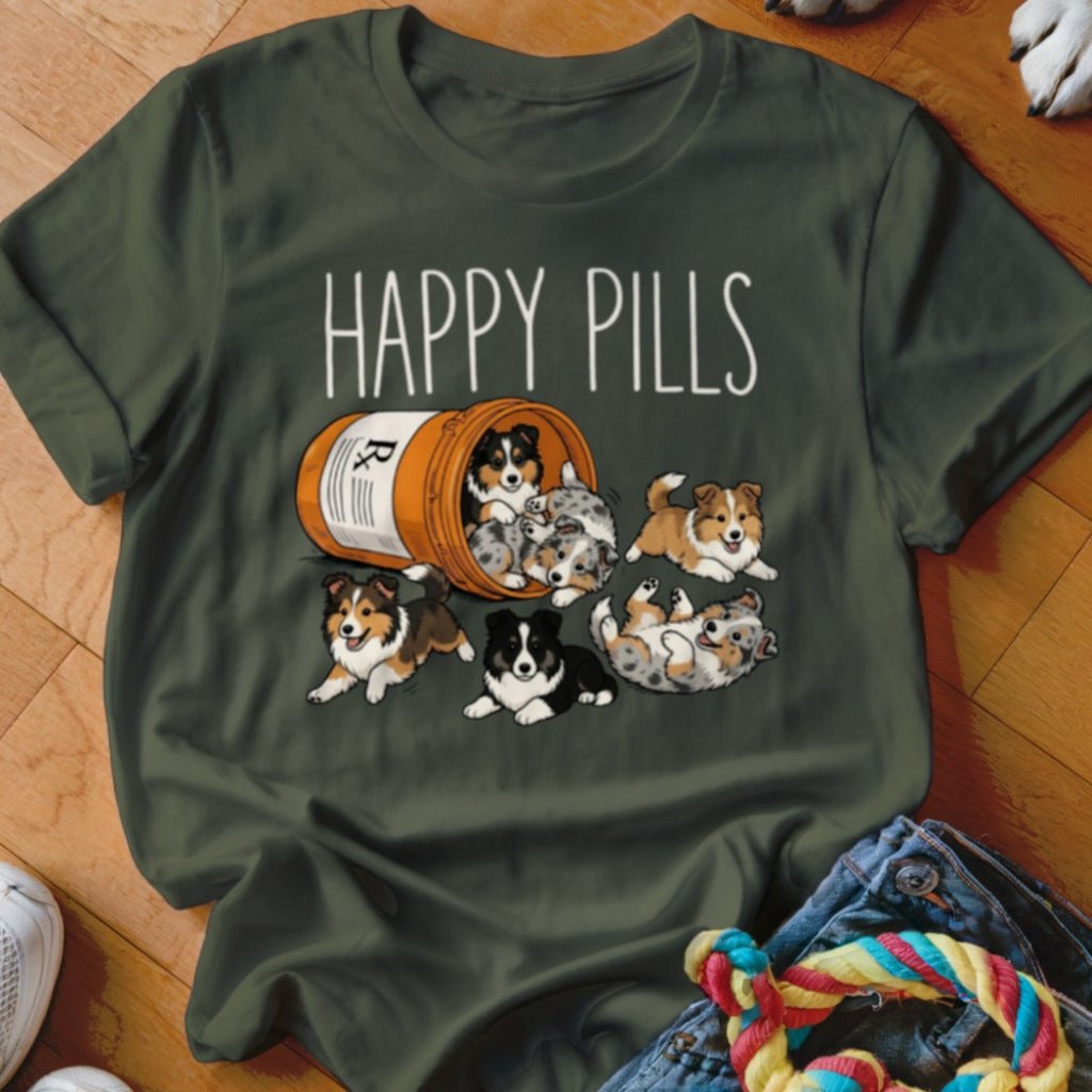 Happy Pills Sheltie Shirt - The Pawsitive Initiative