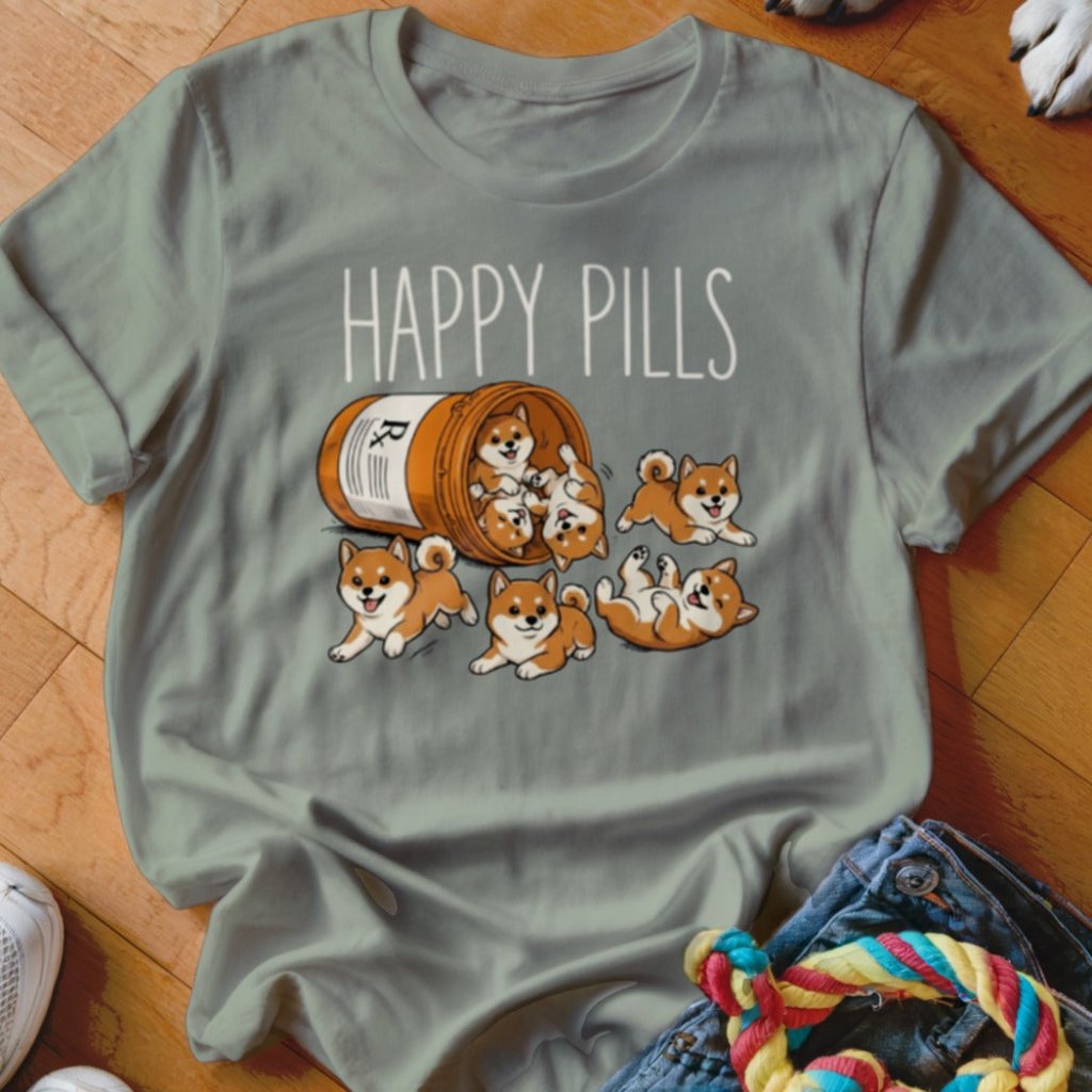 Happy Pills Shiba Inu Shirt - The Pawsitive Initiative