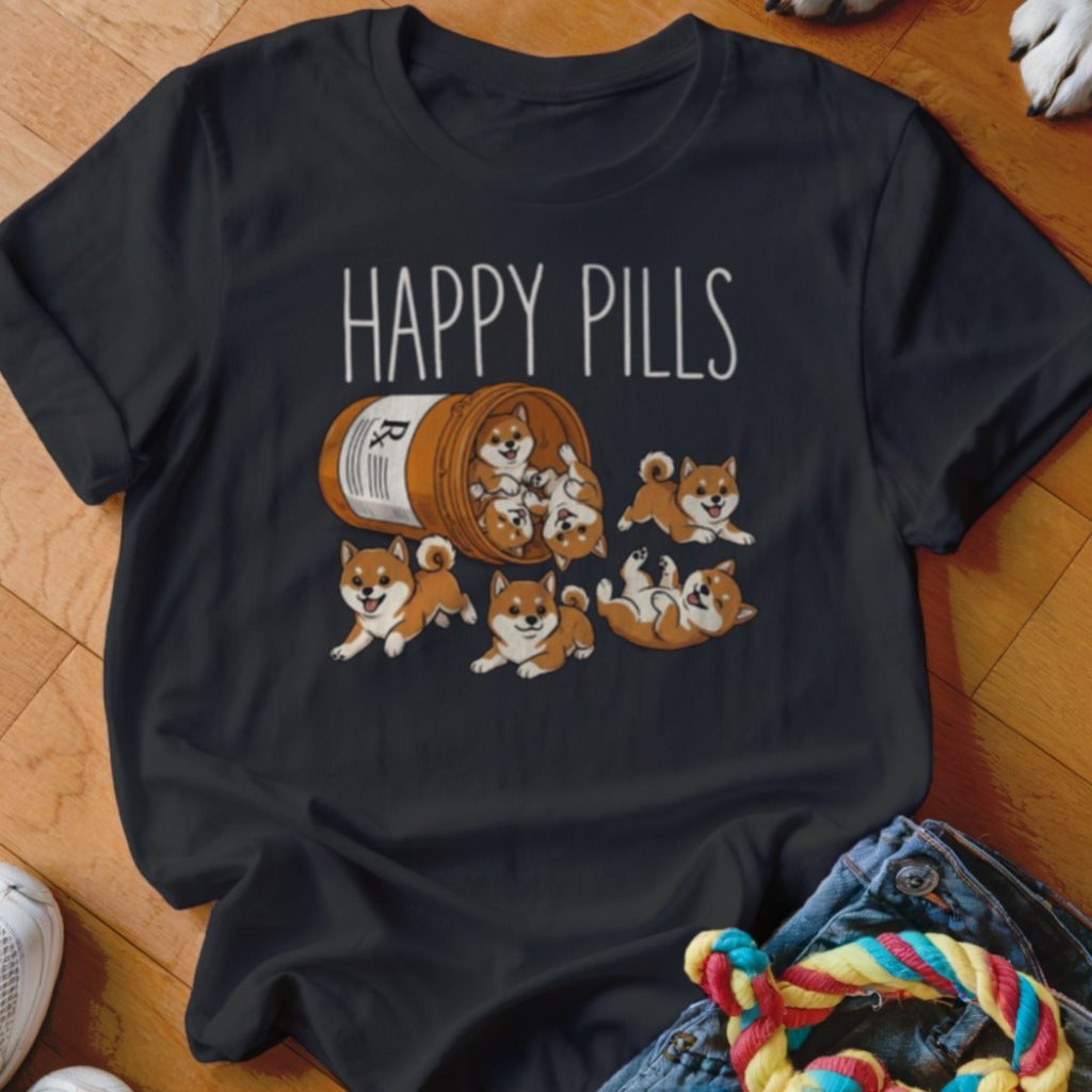 Happy Pills Shiba Inu Shirt - The Pawsitive Initiative