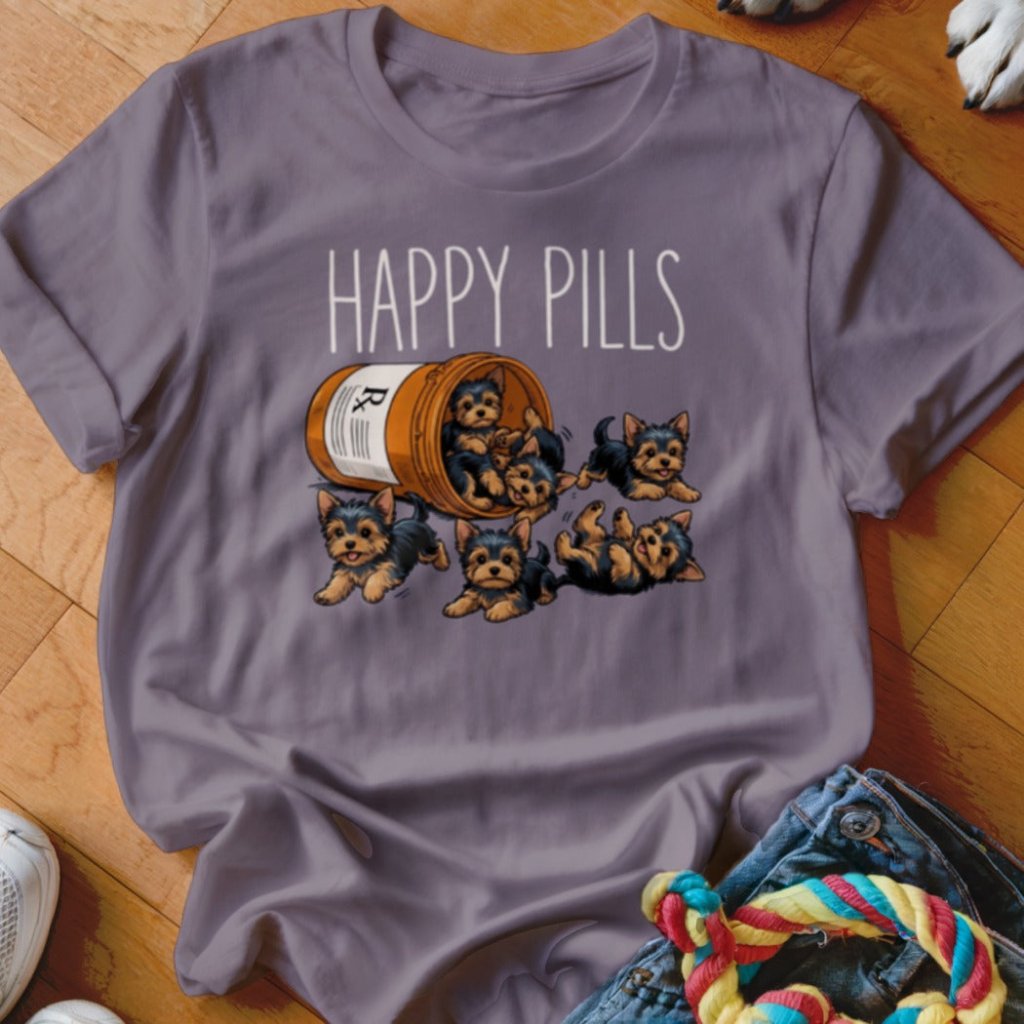 Happy Pills Yorkie Shirt - The Pawsitive Initiative
