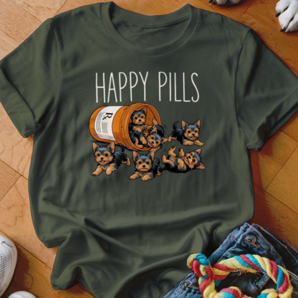 Happy Pills Yorkie Shirt - The Pawsitive Initiative