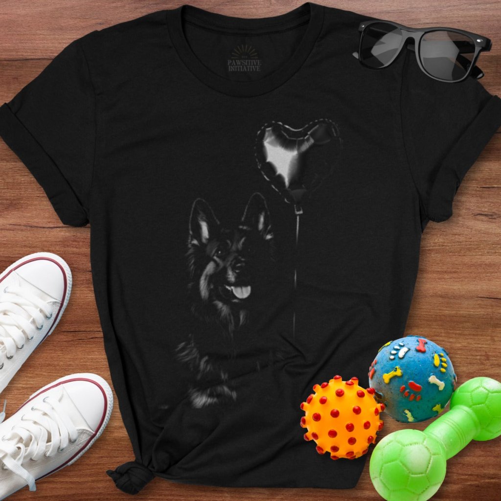 Heart Balloon Shepherd Silhouette Shirt - The Pawsitive Initiative