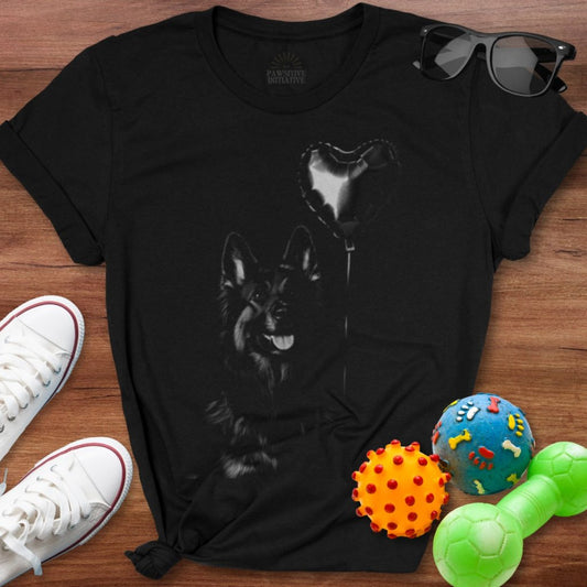 Heart Balloon Shepherd Silhouette Shirt - The Pawsitive Initiative