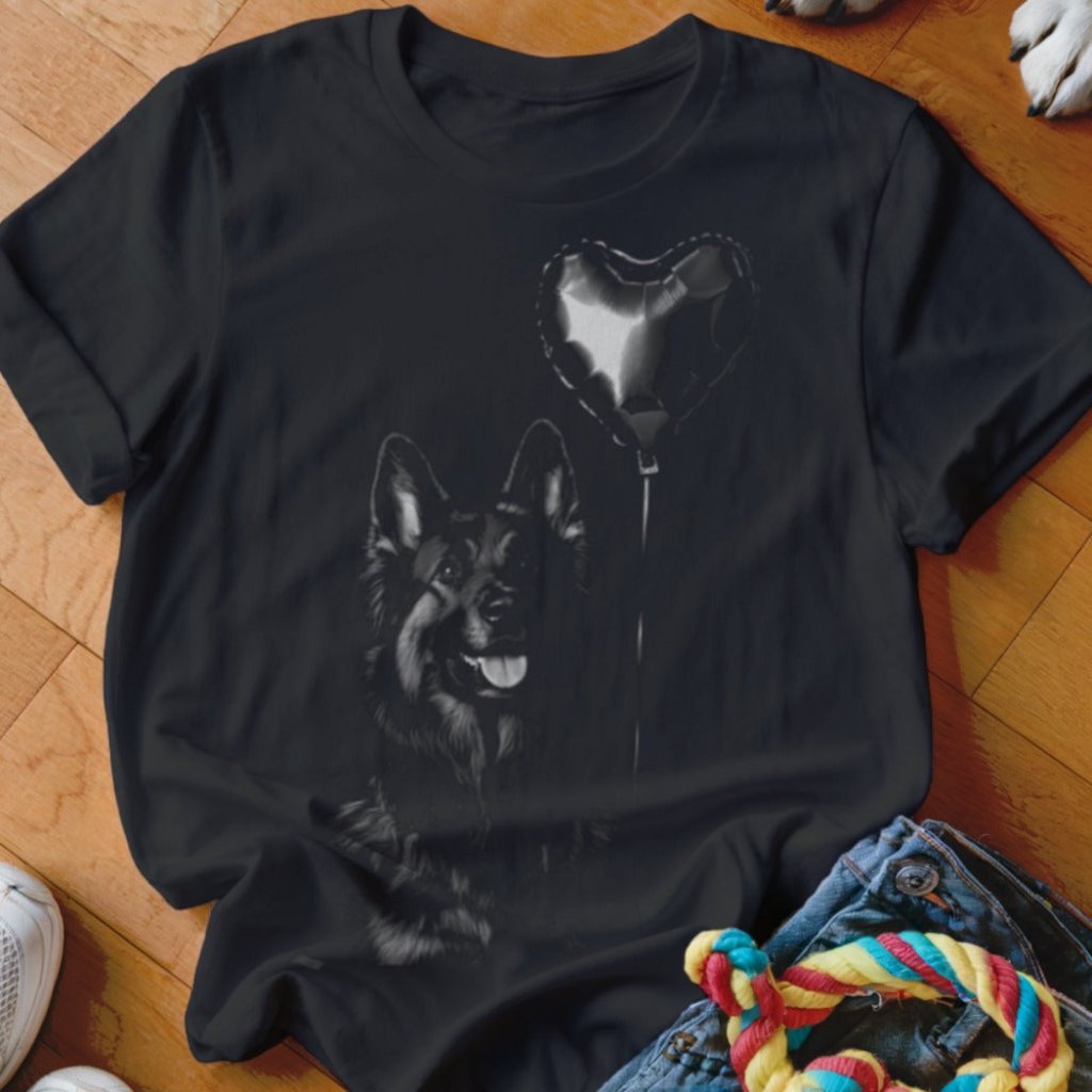 Heart Balloon Shepherd Silhouette Shirt - The Pawsitive Initiative