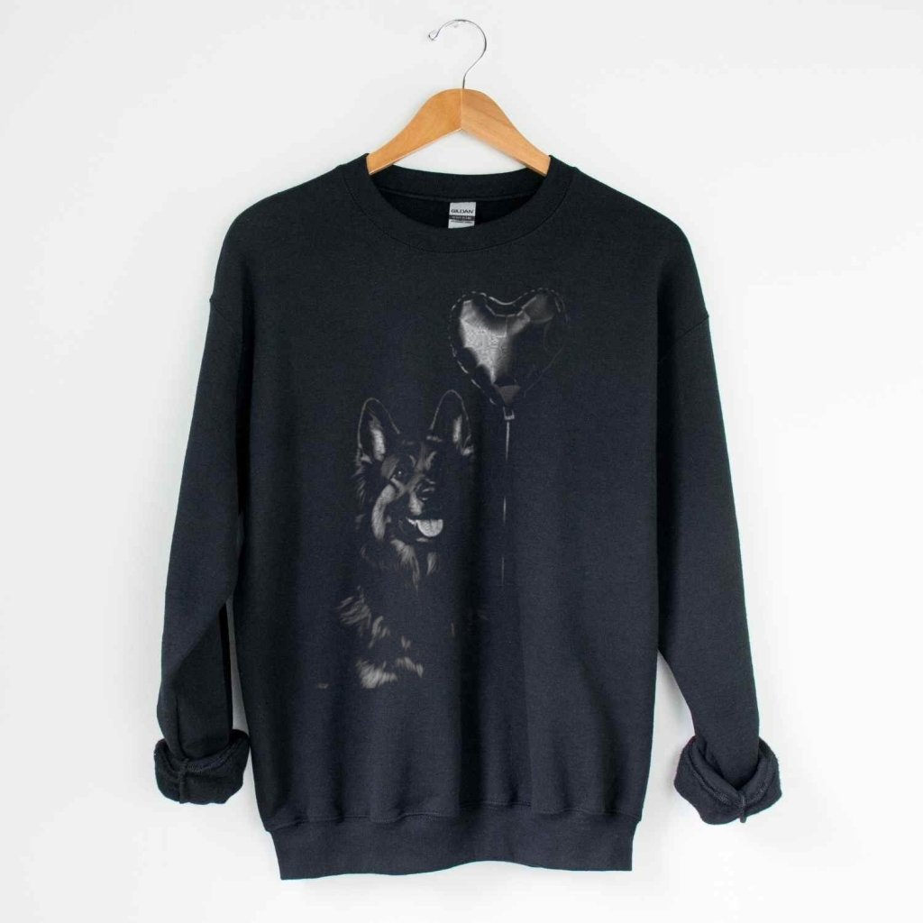 Heart Balloon Shepherd Silhouette Sweatshirt - The Pawsitive Initiative