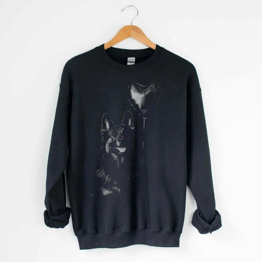 Heart Balloon Shepherd Silhouette Sweatshirt - The Pawsitive Initiative