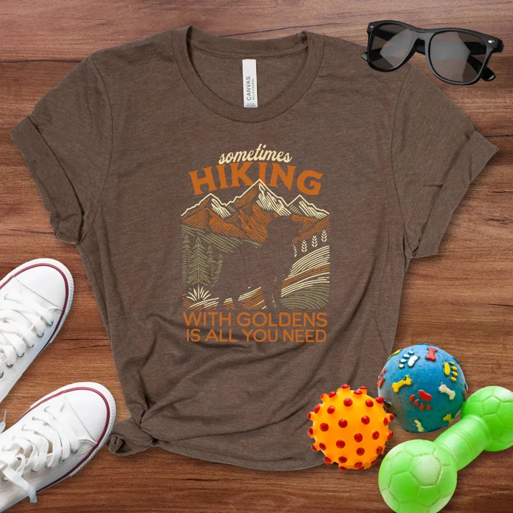 Hiking with Goldens Shirt - The Pawsitive Initiative