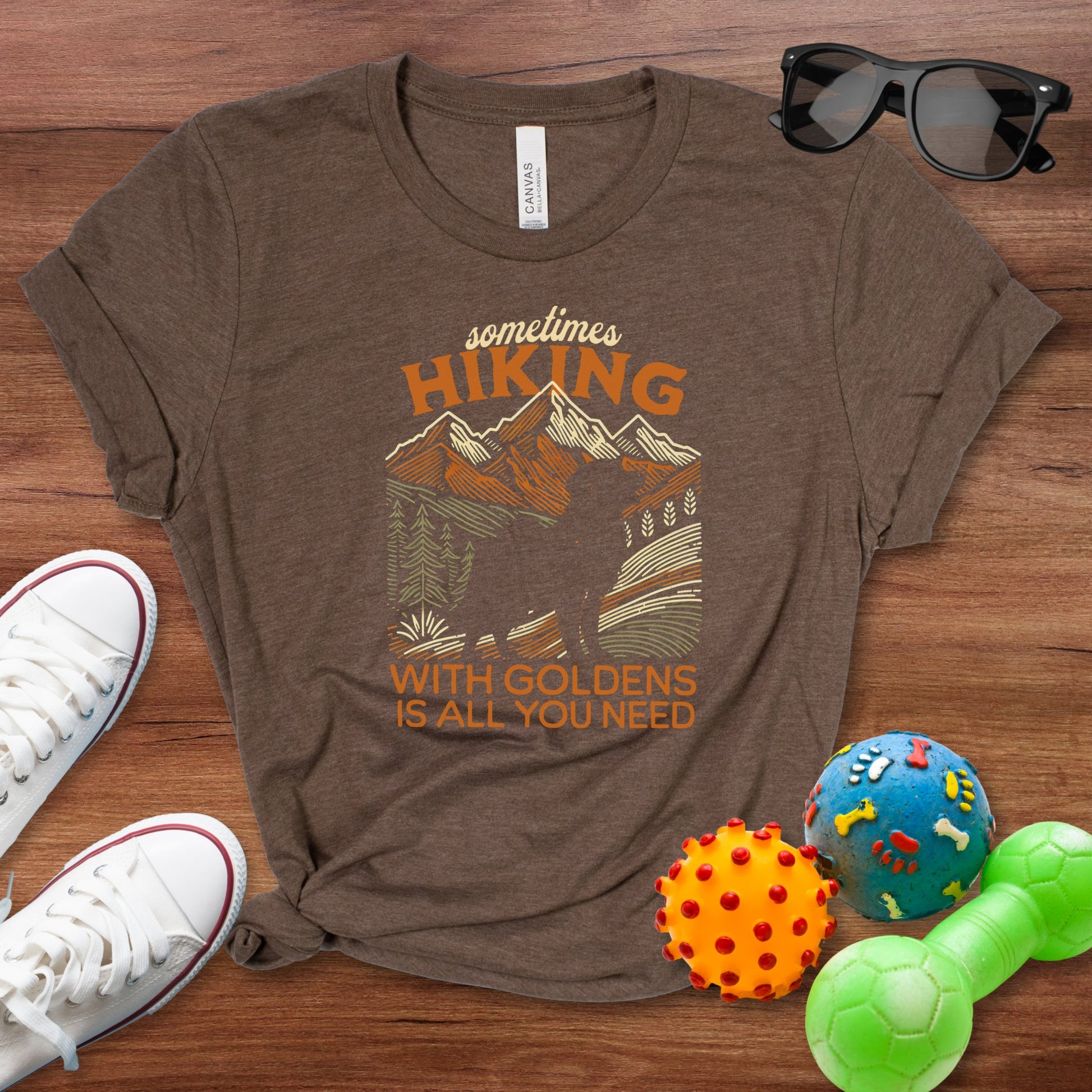 Hiking with Goldens Shirt - The Pawsitive Initiative