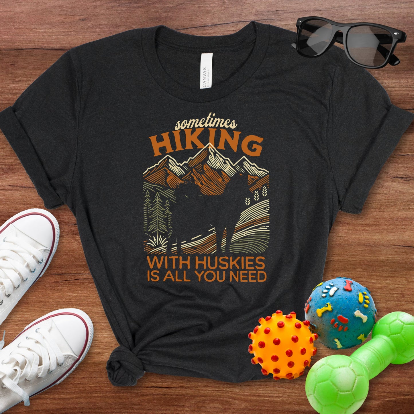 Hiking with Huskies Shirt - The Pawsitive Initiative